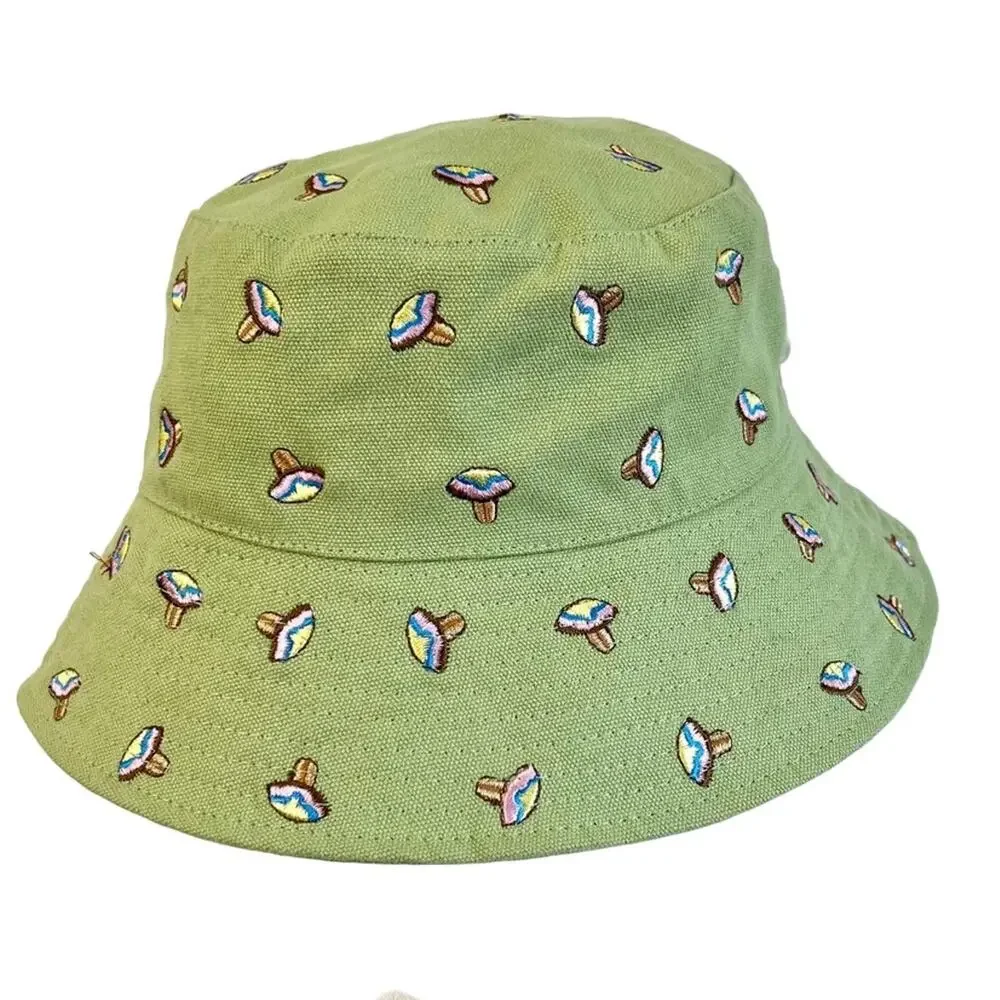 Urban Outfitters Mushroom Bucket Hat Light Green Packable